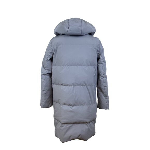 Bosideng Women's Gray Hooded Puffer Coat Long Length Winter Outerwear Sz 2 - Picture 4 of 12